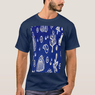 Blue coral reef backdrop as a desktop background u T-Shirt