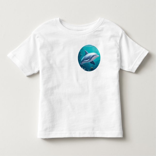 blue coral reef dolphins toddler t-shirt (Front)