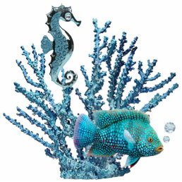 Blue Coral Reef Keychain