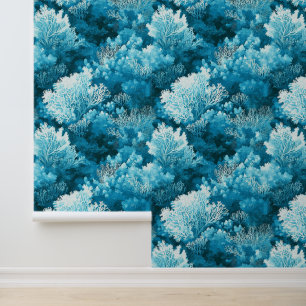 Blue coral reef pattern wall decor