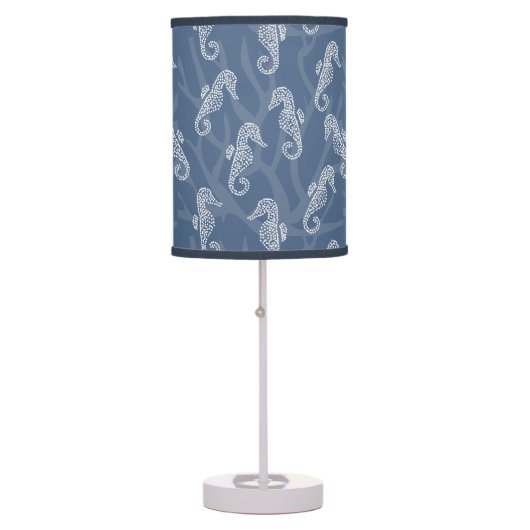Blue Coral Reef Seahorse Table Lamp (Front)
