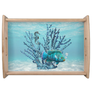 Blue Coral Reef Serving Tray