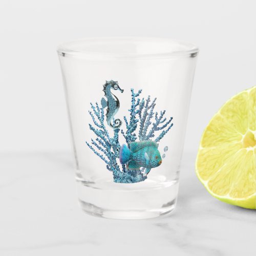Blue Coral Reef Shot Glass