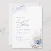 Blue coral & seashells beach themed Bridal Shower Invitation (Front)