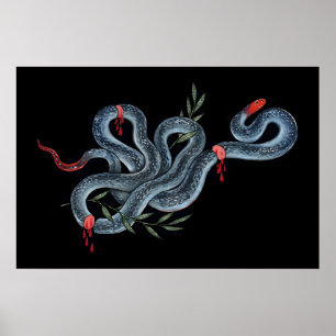 Blue Coral Snake 5x7inch to 8x10 inch - print only
