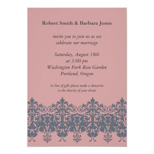 Coral Pink Wedding Invitations 4