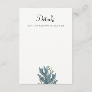 Blue Corals Under The Sea Wedding Enclosure Card