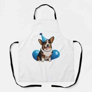 Blue Corgi Birthday Classic T-Shirt Apron