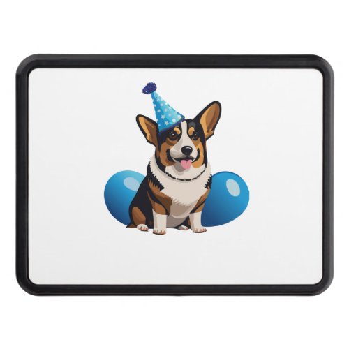 Blue Corgi Birthday Classic T_Shirt Hitch Cover