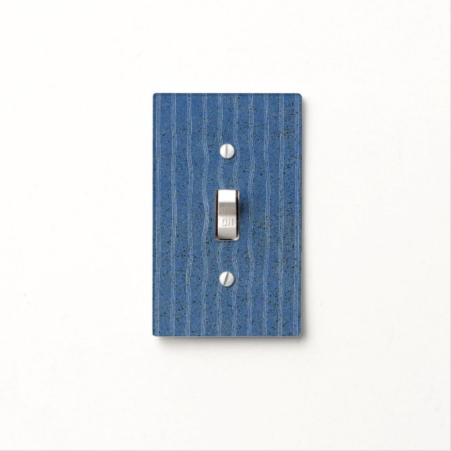 Blue Cork Texture with White Lines Light Switch Cover (In Situ)