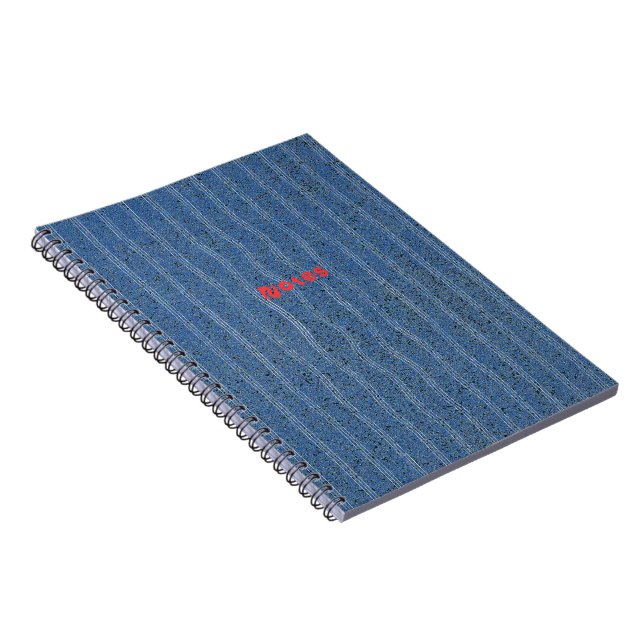 Blue Cork Texture with White Lines Notebook (Right Side)