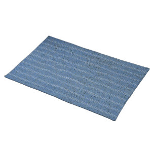 Blue Cork Texture with White Lines Placemat