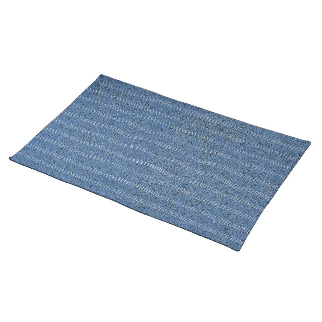 Blue Cork Texture with White Lines Placemat (On Table)