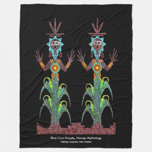 Blue Corn People Navajo Mythology Fleece Blanket