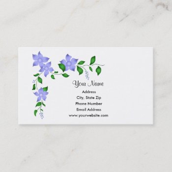 Blue Corner Flowers Business Cards by AJsGraphics at Zazzle