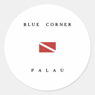 Blue Corner Palau Scuba Dive Flag Classic Round Sticker
