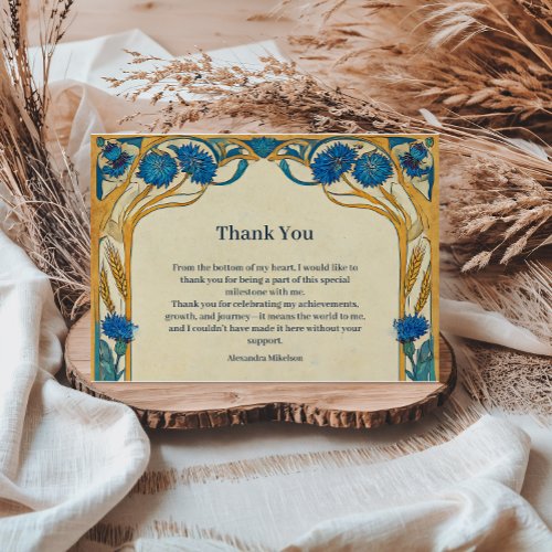 Blue Cornflower Art Nouveau Sweet Sixteen