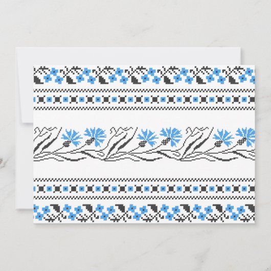 Blue Cornflower cross-stitch design (Front)