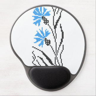 Blue Cornflower cross-stitch design Gel Mouse Pad