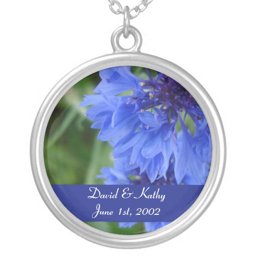 Blue Cornflower Flower Necklace