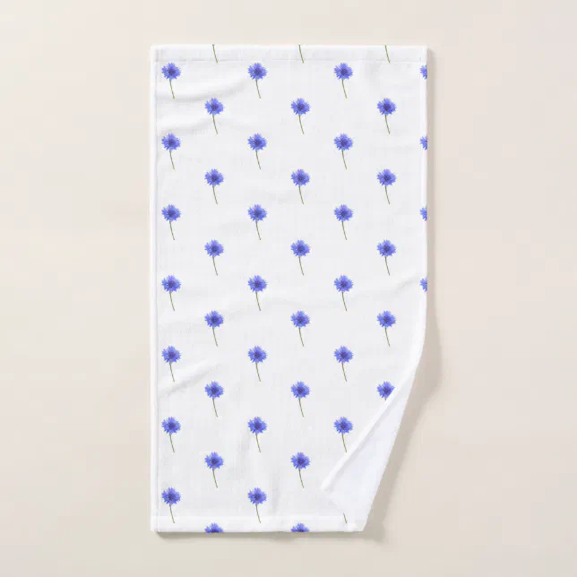 blue cornflower hand towel Zazzle