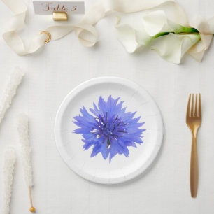 Blue cornflower - Paper Plate