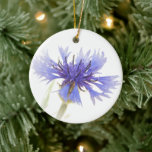Blue Cornflower Photo - Ceramic Ornament