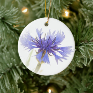 Blue Cornflower Photo - Ceramic Ornament