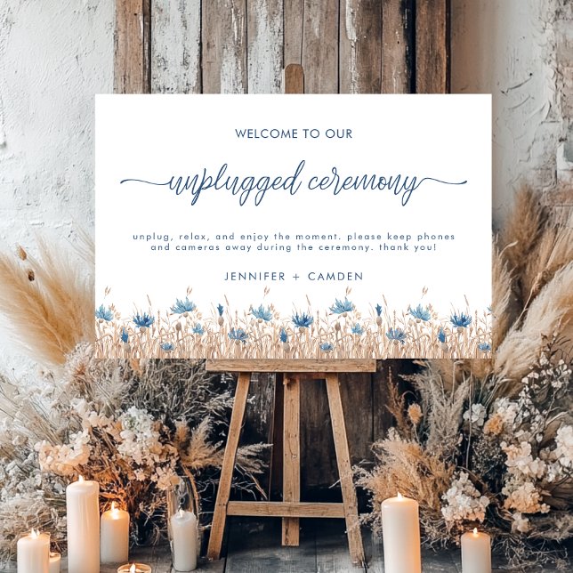 Blue Cornflowers Wheat White Wedding Unplugged Foam Board (Creator Uploaded)