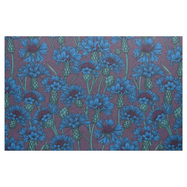Blue cornflowers, wild flowers fabric (Fat Quarter)
