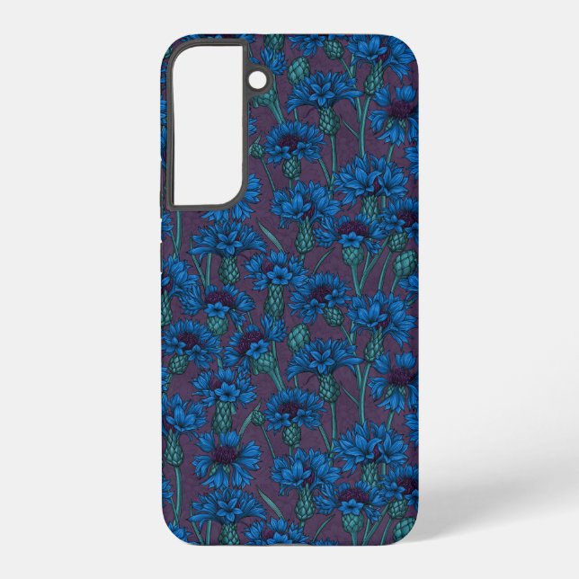 Blue cornflowers, wild flowers samsung galaxy case (Back)