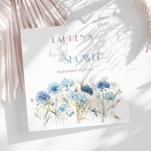 Blue Cornflowers Wildflowers Bridal Shower Napkins
