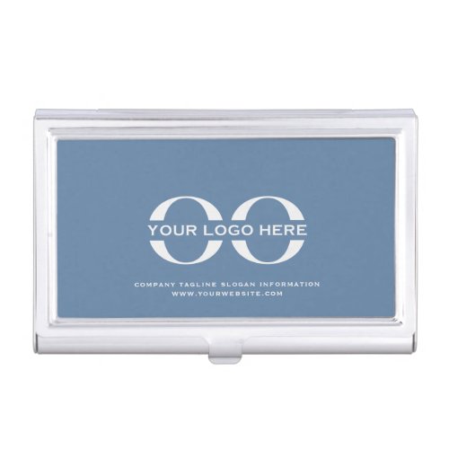 Blue Corporate Company Logo Branded Business Card Case