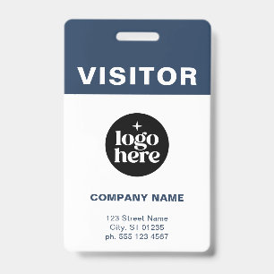 Blue Corporate Logo Visitor Pass ID Badge