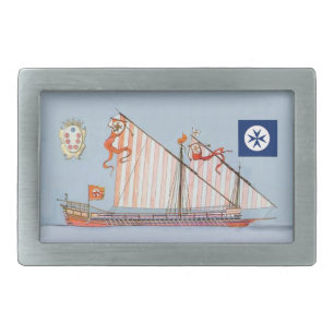 BLUE CORSAIR STYLE octagon cross Belt Buckle