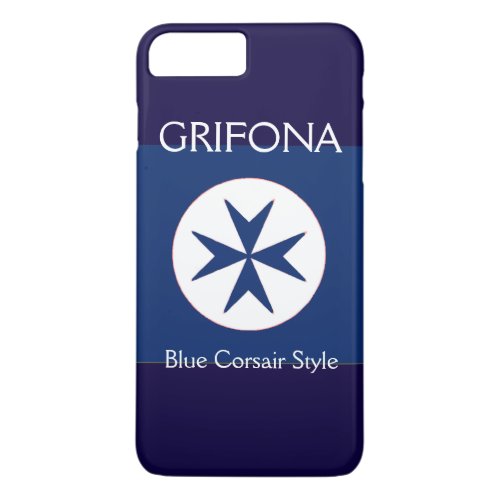 BLUE CORSAIR STYLE octagon cross iPhone 8 Plus7 Plus Case