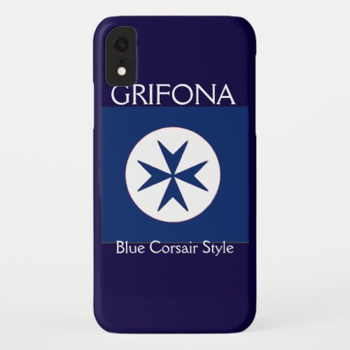 BLUE CORSAIR STYLE octagon cross iPhone XR Case