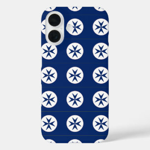 BLUE CORSAIR STYLE octagon cross iPhone 16 Case