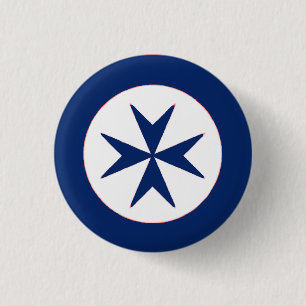 BLUE CORSAIR STYLE octagon cross Pinback Button