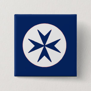 BLUE CORSAIR STYLE octagon cross Pinback Button