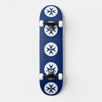 Blue Corsair Style Octagon Cross Skateboard by AiLartworks at Zazzle