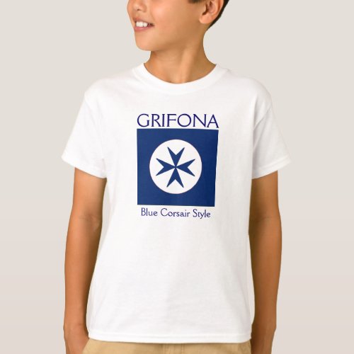 BLUE CORSAIR STYLE octagon cross T_Shirt