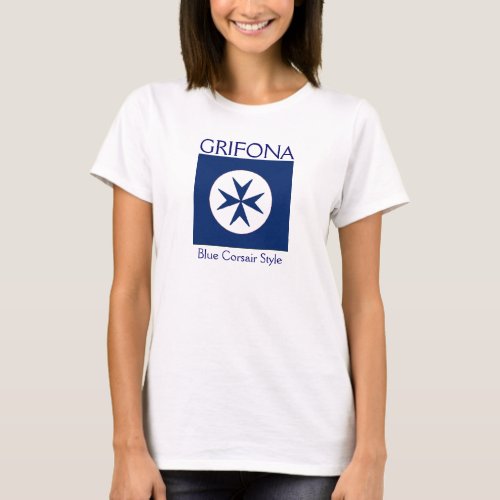 BLUE CORSAIR STYLE octagon cross T_Shirt