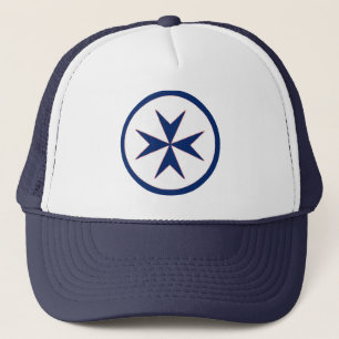 BLUE CORSAIR STYLE octagon cross Trucker Hat