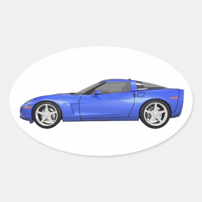 Blue Corvette: Oval Sticker (Front)