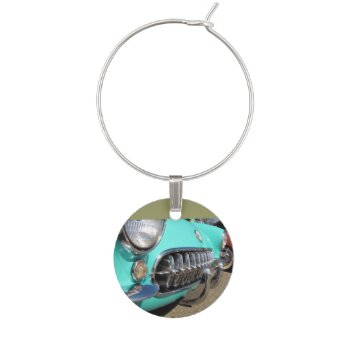 Blue Corvette ~ Wine Charm by Andy2302 at Zazzle