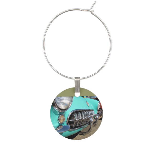 Blue Corvette ~ Wine Charm (Front)