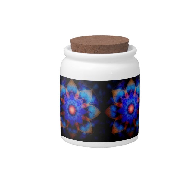 Blue Cosmic Lotus Candy Jar (Front)