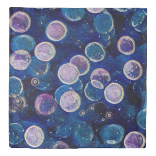 Blue Cosmic Orbs Duvet Cover