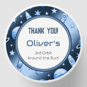Blue Cosmic Space Theme Mini Candle Favors